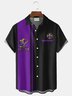 Royaura® Mardi Gras Carnival Clown Print Men's Button-Down Short-Sleeve Holiday Shirt Big & Tall