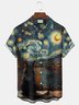 Royaura® Retro Artistic Cat Print Men's Button-Down Short-Sleeved Hawaiian Shirt Big & Tall