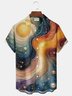 Royaura® Retro Gradient Abstract Art Print Men's Button-Down Short-Sleeved Hawaiian Shirt Big & Tall
