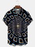 Royaura® Retro Abstract Art Print Men's Button-Down Short-Sleeved Hawaiian Shirt Big & Tall