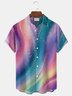 Royaura® Retro Gradient Abstract Art Print Men's Button-Down Short-Sleeved Hawaiian Shirt Big & Tall