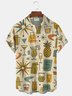 Royaura® Retro Medieval Geometric  Print Men's Button-Down Short-Sleeved Shirt Big & Tall