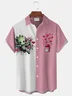 Royaura® Valentine's Day Heart Print Men's Button Pocket Short-Sleeve Holiday Shirt Big & Tall