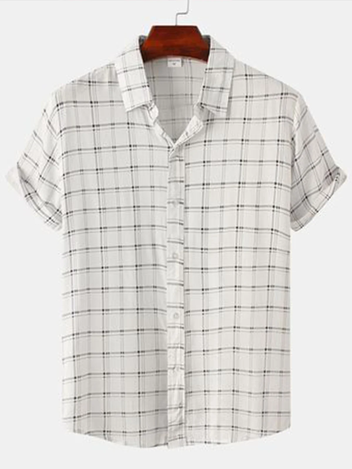 Men's Casual Basic Striped Plaid Versatile Shirt