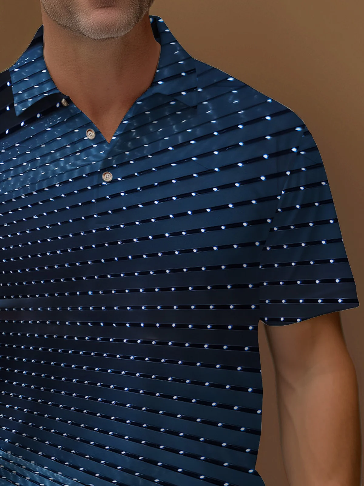 Royaura® Retro Textured Men's Polo Shirt Stretch Comfort Basic Short Sleeve Polo Shirt Big Tall