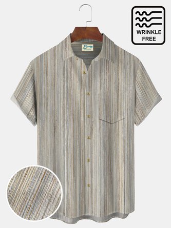 Khaki Pockets Geometric Series Cotton-Blend Geometric Shirts & Tops