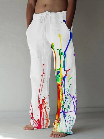Royaura Men's Art Boardshorts Casual Pants Comfortable Soft Pants