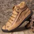 Men Hand Stitching Leather Non Slip Comfy Lace Up Ankle Boots
