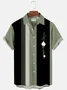 Men's 50's Vintage Las Vegas Casual Bowling Shirt Geometric Wrinkle Free Plus Size Tops