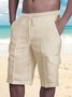 Men's Nature  Fiber Shorts Multi-pocket Tethered Beach Cargo Pants