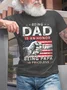 Men's American Flag Being Dad Is An Honor Being Papa Casual Crew Neck Short Sleeve T-Shirt