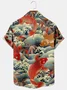 Men's Vintage Koi Ocean Creatures Print Short Sleeve Shirt