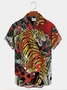 Royaura 50s Men's Vintage Aloha Shirts Ukiyo-e Tiger Art Hawaiian Shirts