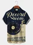 Royaura Men's Vintage Shirt Music Lapel Hawaiian Short Sleeve Shirt