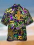 Royaura Mardi Gras Carnival Men's Hawaiian Shirts Stretch Plus Size Aloha Shirts