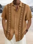 Royaura Cotton Linen Ethnic Aztec Pattern Retro Shirt Oversized Vacation Aloha Shirt