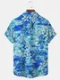 Royaura Natural Fiber Coconut Plumeria Print Men's Vacation Hawaiian Big and Tall Aloha Shirt
