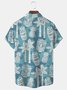 Royaura TiKi Coconut Tree Pineapple Print Men's Vacation Hawaii Big And Tall Aloha Shirt