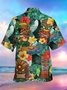 Royaura Camp Collar TIki Print Men's Vacation Hawaii Big And Tall Aloha Shirt