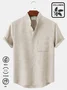 Royaura Beach Vacation Off White Vintage Men Stand Collar Short Sleeve Shirts Wrinkle Free Seersucker Stretch Solid Color Camp Shirts