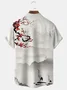 Royaura Vintage Plum Elegant Style Print Beach Men's Hawaiian Oversized Shirt with Pocket