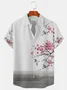 Royaura Vintage Japanese Oriental White Plum Men's Hawaiian Shirts Wrinkle Free Seersucker Large Size Aloha Camp Shirts