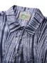 Royaura Black Nature  Fiber Vintage Stripe Print Chest Bag Nature  Fiber Shirt Plus Size Shirt