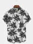Royaura Hawaiian Coconut Tree Print Men's Button Pocket Short Sleeve Shirt Two-Piece Set