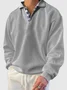 Royaura Men's Plaid Stitching Lapel Long Sleeve Sweatshirt