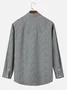 Royaura Natural Fiber Check Print Men's Button Pocket Long Sleeve Shirt