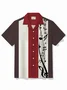Royaura® Men's Vintage Bowling Music Symbol Print Casual Hawaiian Short Sleeve Shirt