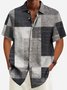Royaura® 50's Vintage Mid-Century Geometric Men's Shirts Wrinkle Free Seersucker Pocket Camp Shirts Big Tall
