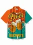 Royaura® x Drewrys Beer Beer Cheers Celebration Printed Men's Button Pocket Short Sleeve Shirt
