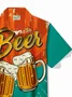Royaura® x Drewrys Beer Beer Cheers Celebration Printed Men's Button Pocket Short Sleeve Shirt
