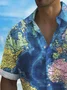 Royaura® Vintage World Map Print Chest Pocket Shirt Plus Size Men's Shirt
