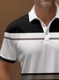 Royaura® Basic Striped Printed Polo Shirt Stretch Comfortable Camping Pullover Polo Shirt Big Tall