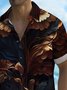 Royaura® Vintage Gold Floral Art Pattern Print Chest Pocket Shirt Plus Size Men's Shirt