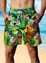 Royaura®  Tropical Flower TIKI Totem Men's Hawaiian Swim Shorts Quick-Drying Stretch Sculptor Boat Pants Big Tall