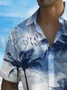 Royaura® Beach Vacation Men's Hawaiian Shirt Coconut Tree Print Pocket Camping Shirt Big Tall