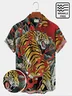 Royaura 50s Men's Vintage Aloha Shirts Ukiyo-e Tiger Art Hawaiian Shirts