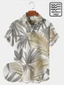 Royaura Vintage Holiday Beach Men's Hawaiian Shirt Palm Leaf Seersucker Wrinkle Free Oversized Floral Shirts