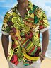 Royaura® Holiday Mexican Culture Print Chest Pocket Shirt Plus Size Men's Shirt